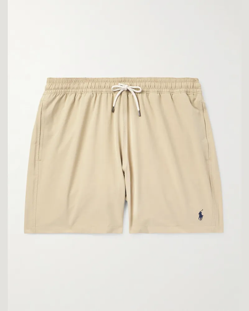 Ralph Lauren Traveler gerade geschnittene mittellange Badeshorts Neutral
