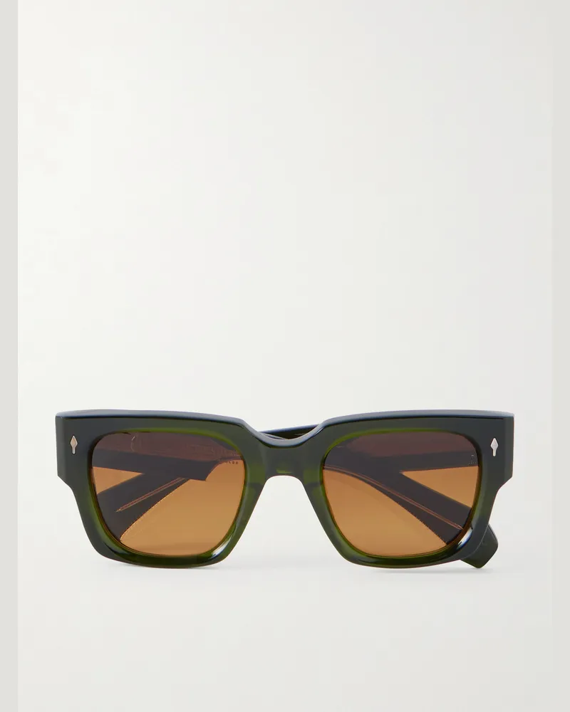 Jacques Marie Mage Enzo Sonnenbrille mit eckigem Rahmen aus Azetat Grün