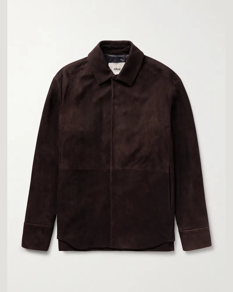 Altea Leon Jacke aus Veloursleder Braun