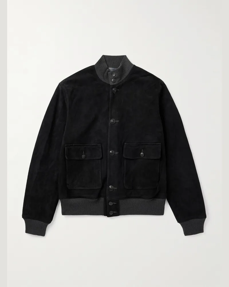 RRL Mason Jacke aus Veloursleder Schwarz