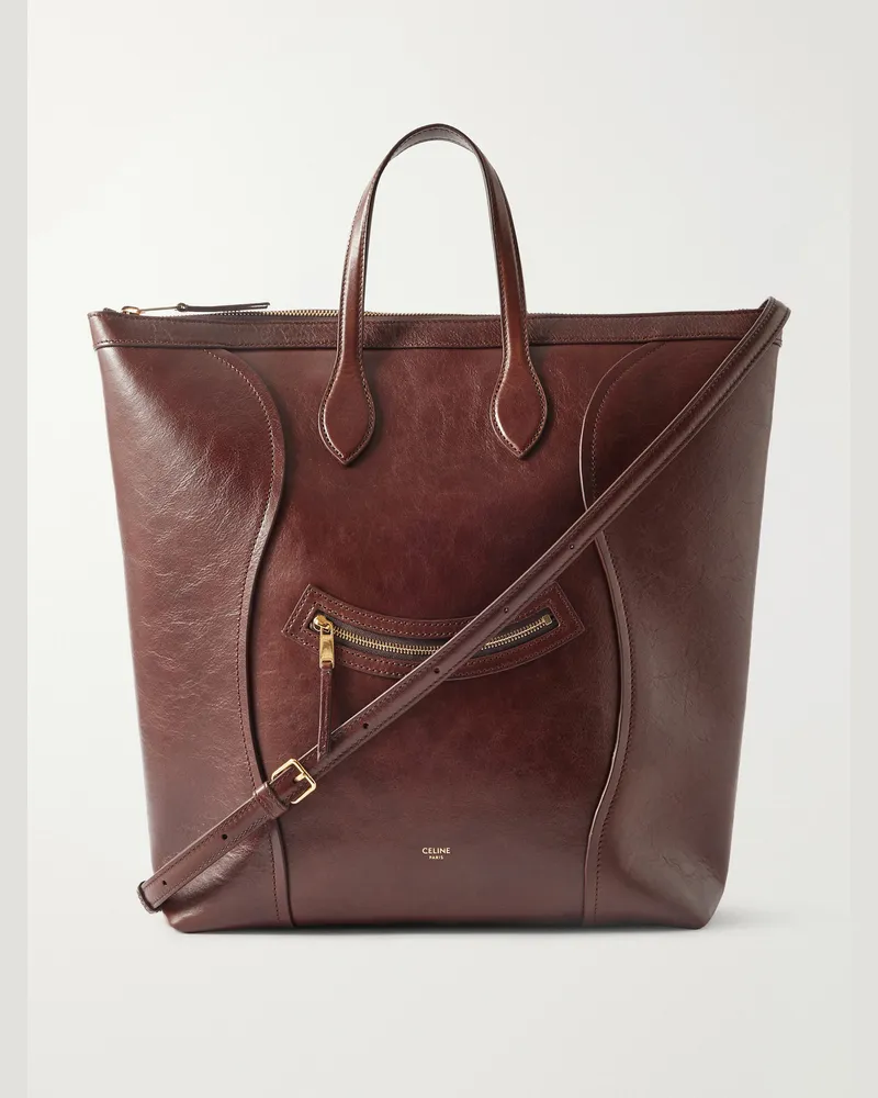 Celine Cabas Medium Leather Tote Bag Brown