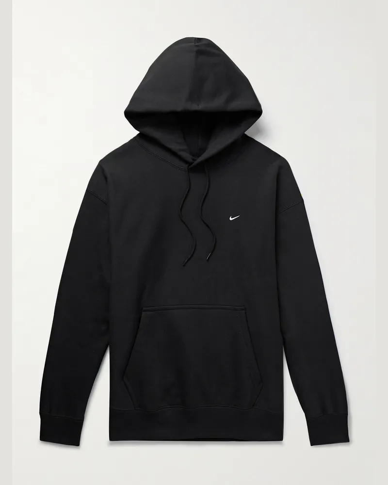 Nike Solo Swoosh Hoodie aus Jersey aus einer Baumwollmischung mit Logostickerei Schwarz