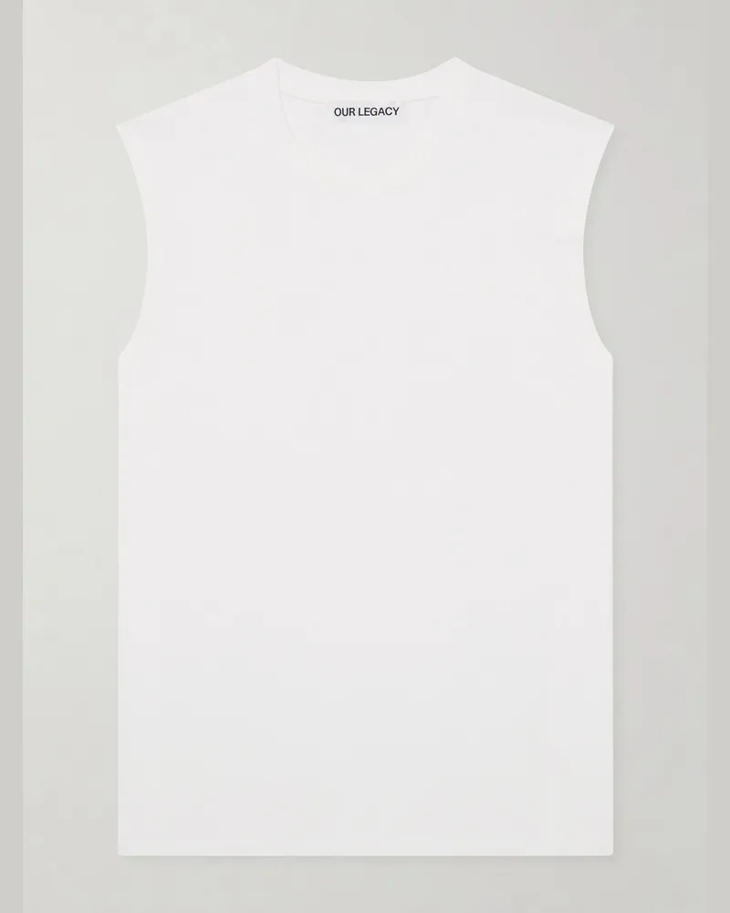 Our Legacy Printed Cotton-Jersey Tank Top White