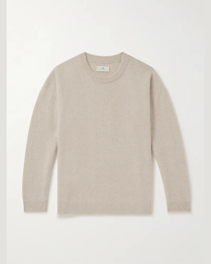 SSAM Pullover aus gebürstetem Kaschmir Neutral