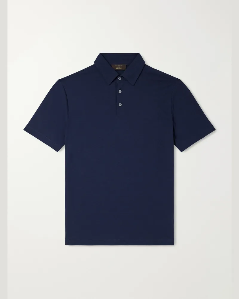 Slowear Zanone IceCotton Polo Shirt Blue