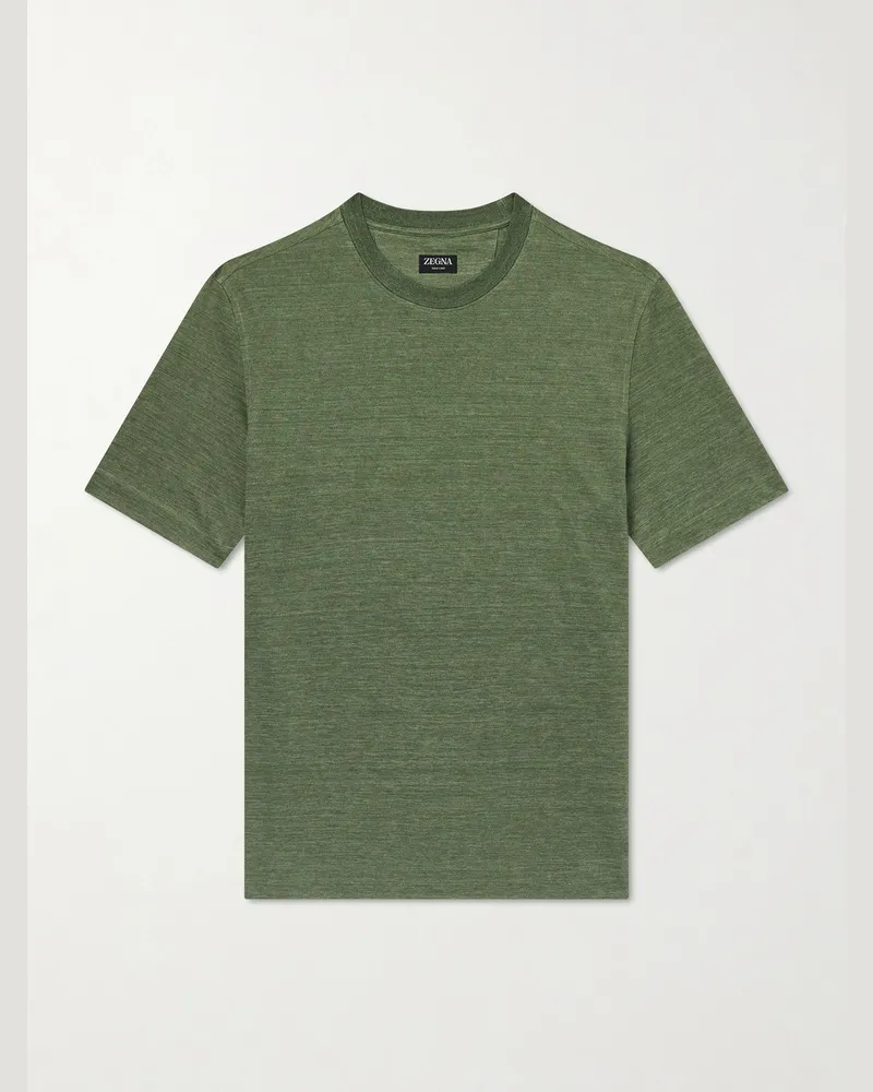 Ermenegildo Zegna Oasi Knitted Linen T-Shirt Green