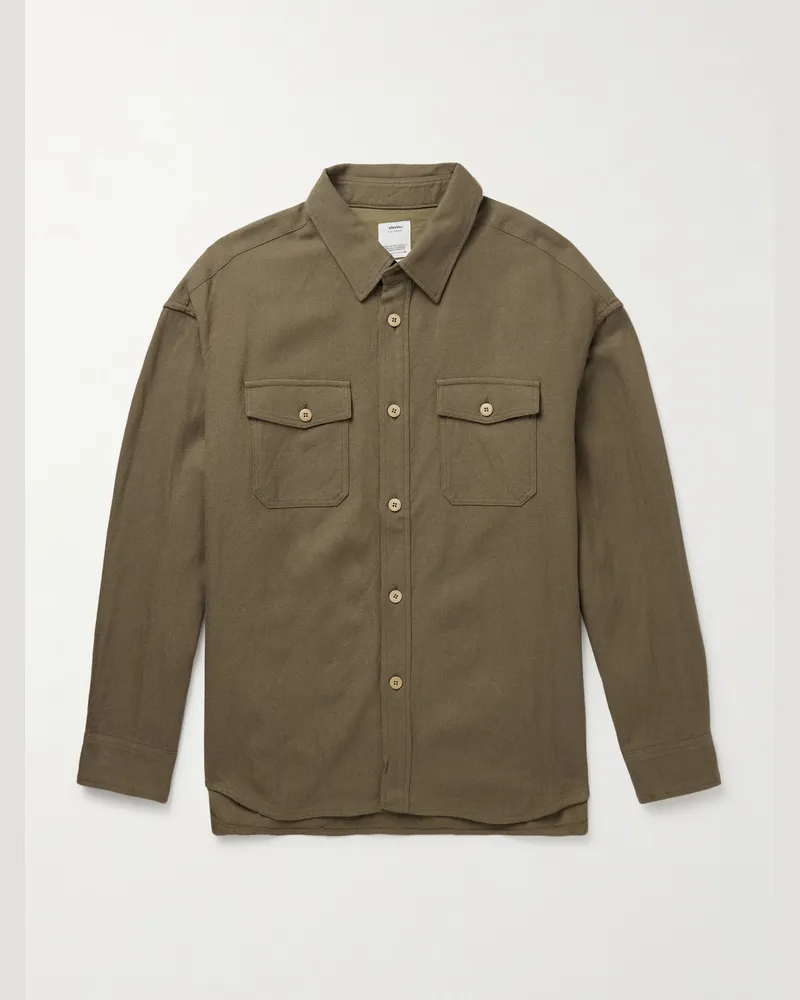 Visvim Lumber Hemd aus einer Woll-Leinenmischung Grün
