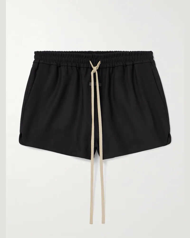 Fear of God Shorts aus Schurwollgabardine mit Kordelzugbund und Logoapplikation Schwarz