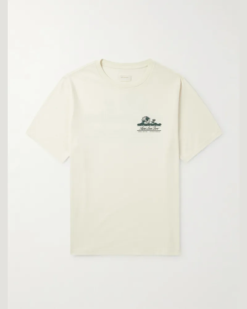 Aimé Leon Dore Unisphere Logo-Print Cotton-Jersey T-Shirt Neutrals