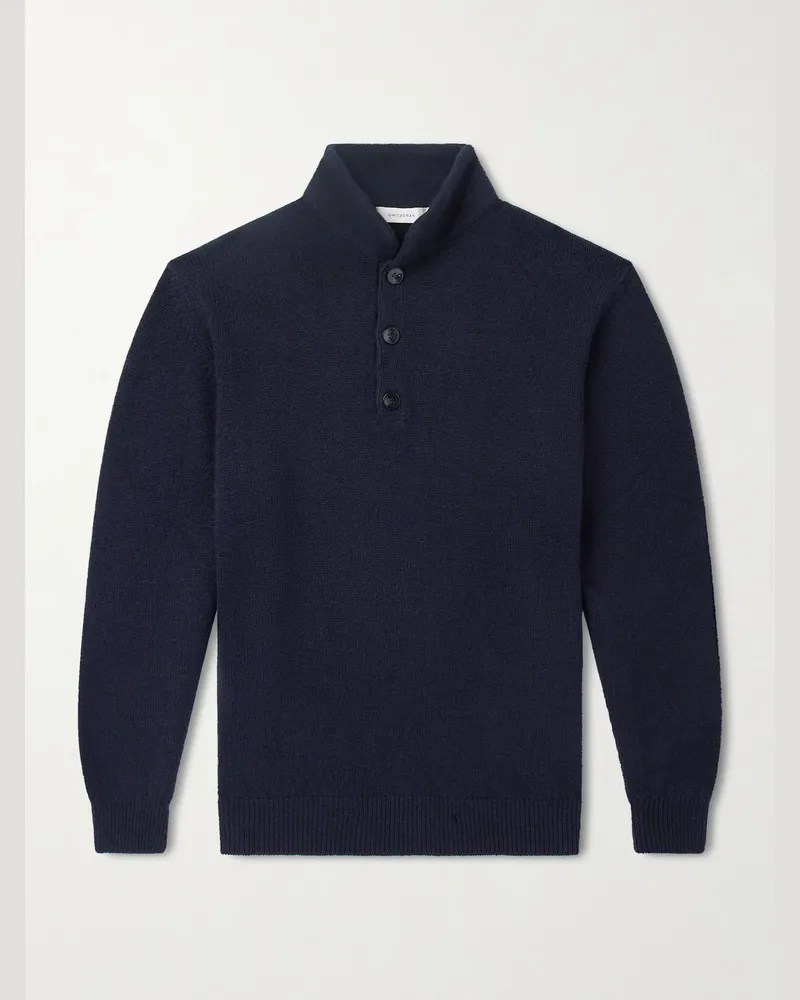 Umit Benan Francis Pullover aus Kaschmir mit Polokragen Blau
