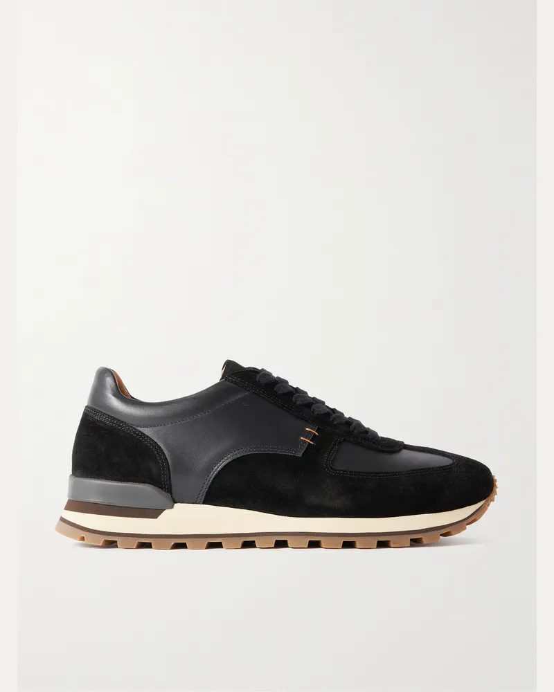 MR P. Carlos Suede and Leather Sneakers Black