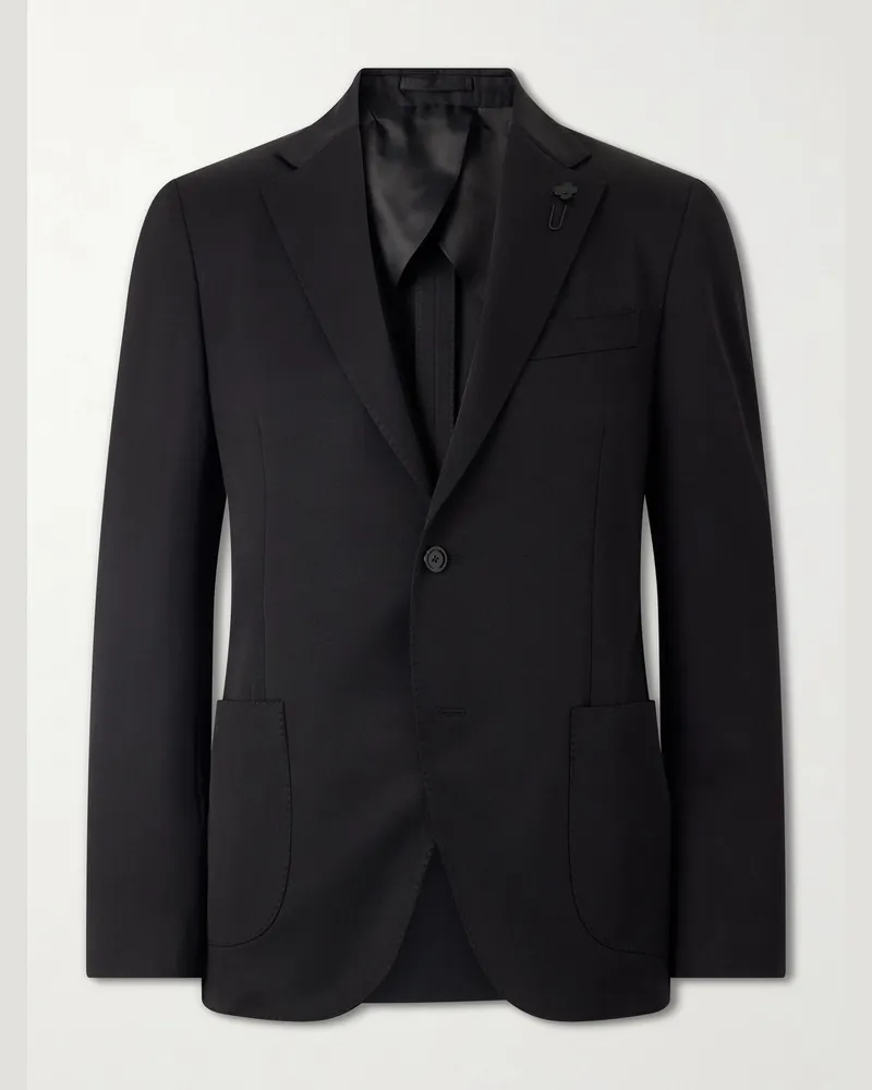LARDINI Wool-Gabardine Suit Jacket Black
