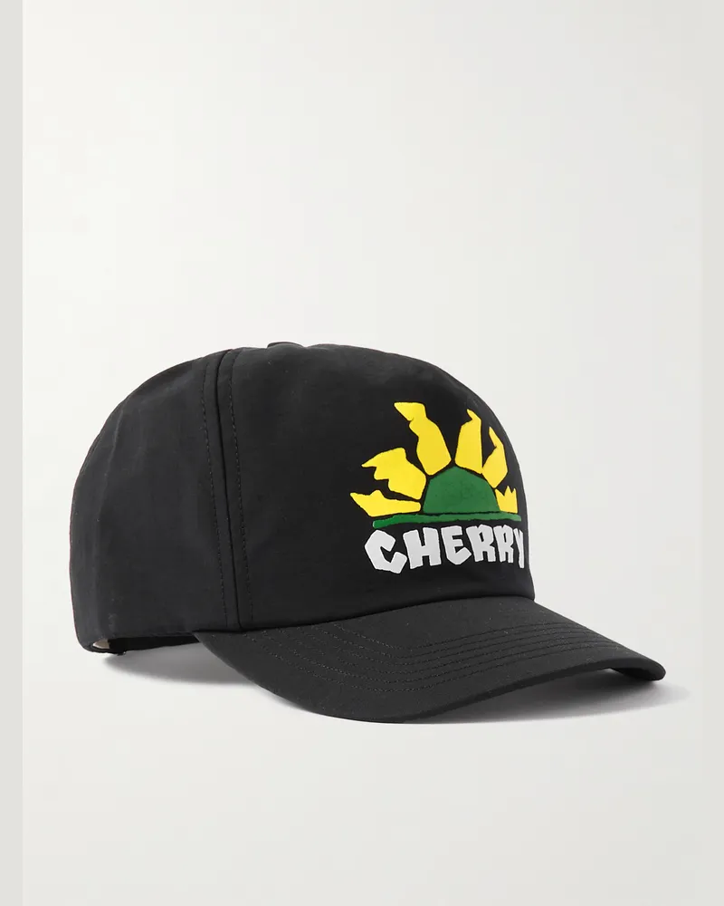Cherry Los Angeles Baseballkappe aus Nylon mit Logoprint Schwarz