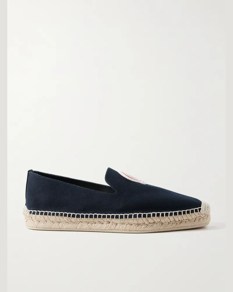 Christian Louboutin Nanou Logo-Appliquéd Canvas Espadrilles Blue