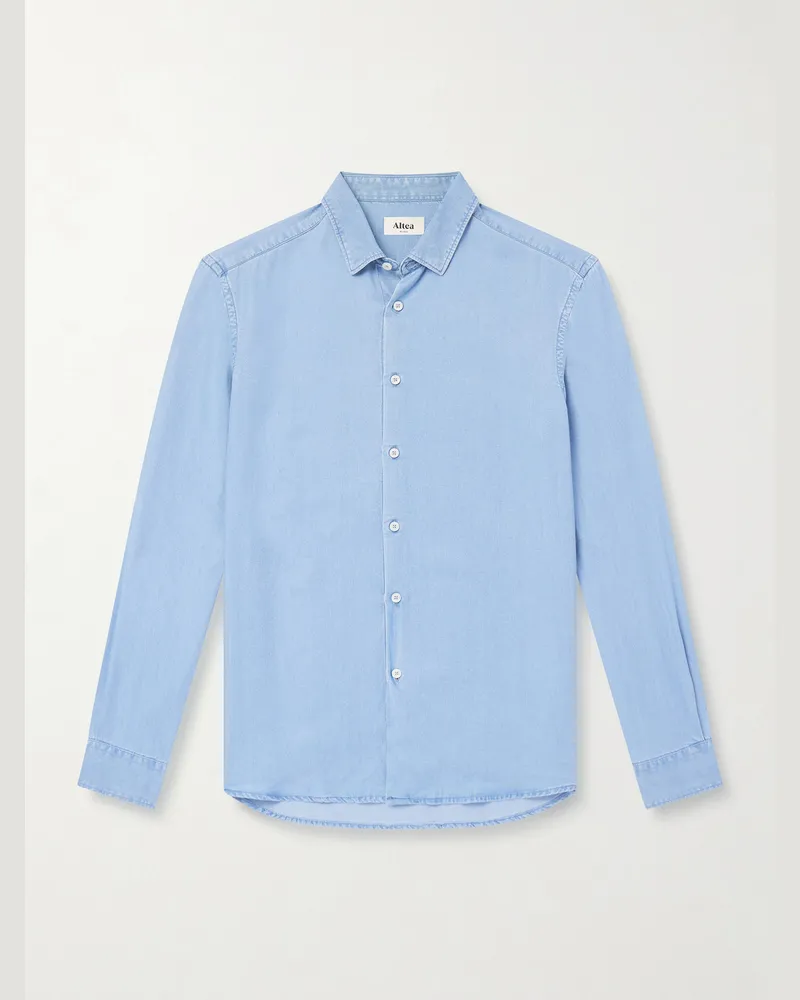 Altea Scott Hemd aus Lyocell-Chambray Blau