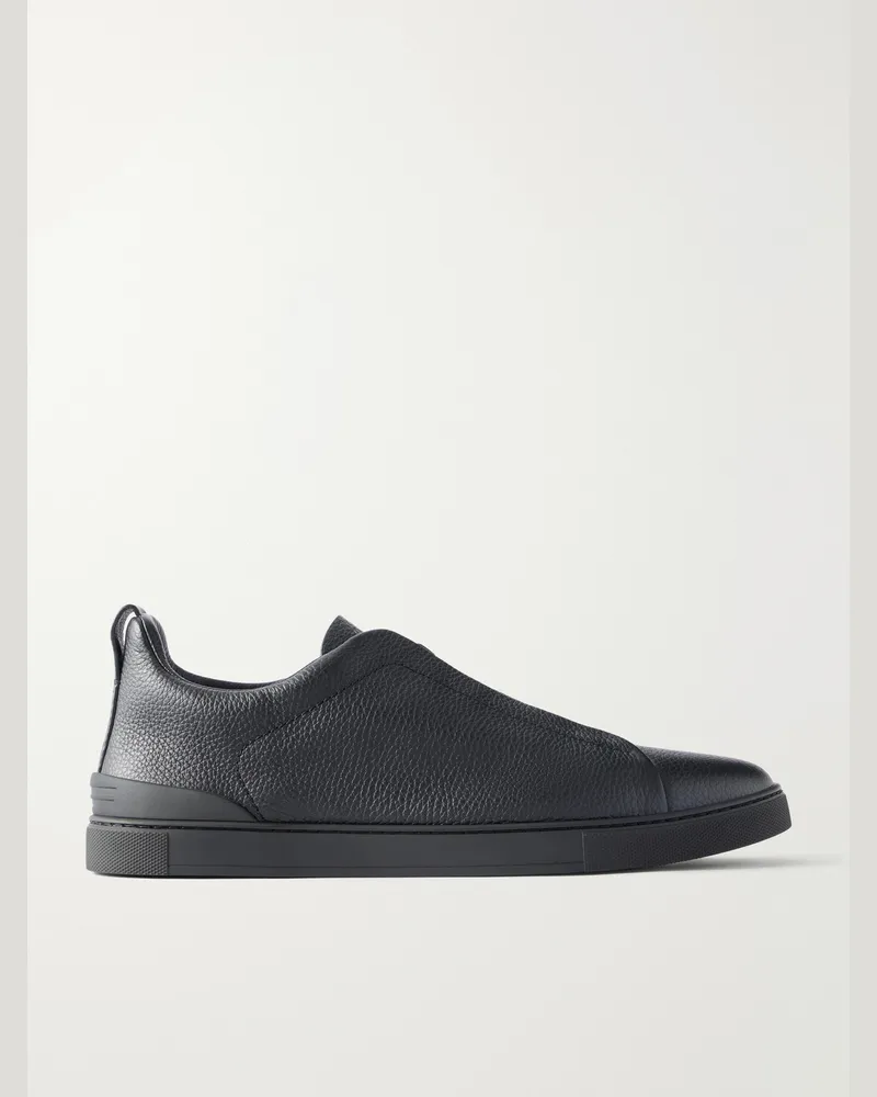 Ermenegildo Zegna Full-Grain Leather Sneakers Black
