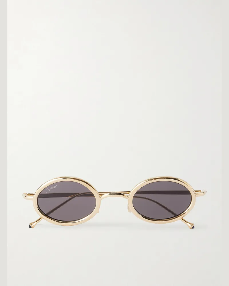 Cartier Round-Frame Titanium Sunglasses Gold