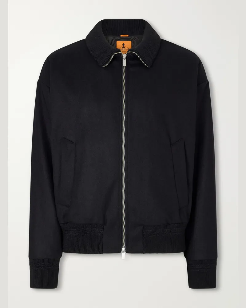 BARENA Wool-Blend Blouson Jacket Black