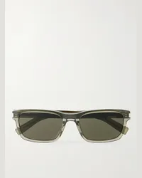 Saint Laurent New Wave Sonnenbrille mit rechteckigem Rahmen aus Azetat Grün