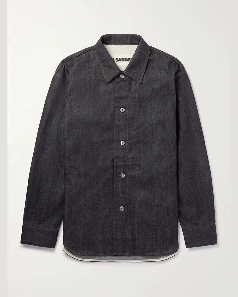 Jil Sander Hemdjacke aus Denim Blau