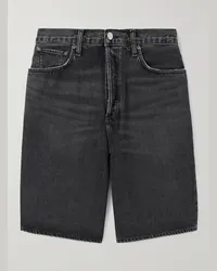 AGOLDE Skater weit geschnittene Jeansshorts in Distressed-Optik Schwarz