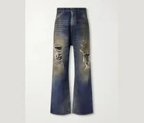 Trashed weit geschnittene Jeans in Distressed-Optik