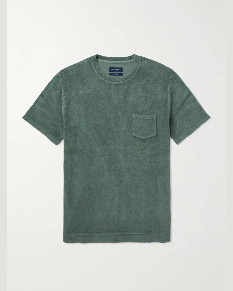 Thom Sweeney T-Shirt aus Baumwollfrottee Grün
