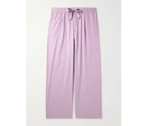 Birkenstock Gerade geschnittene Pyjama-Hose aus gestreifter Biobaumwollpopeline mit Bundfalten