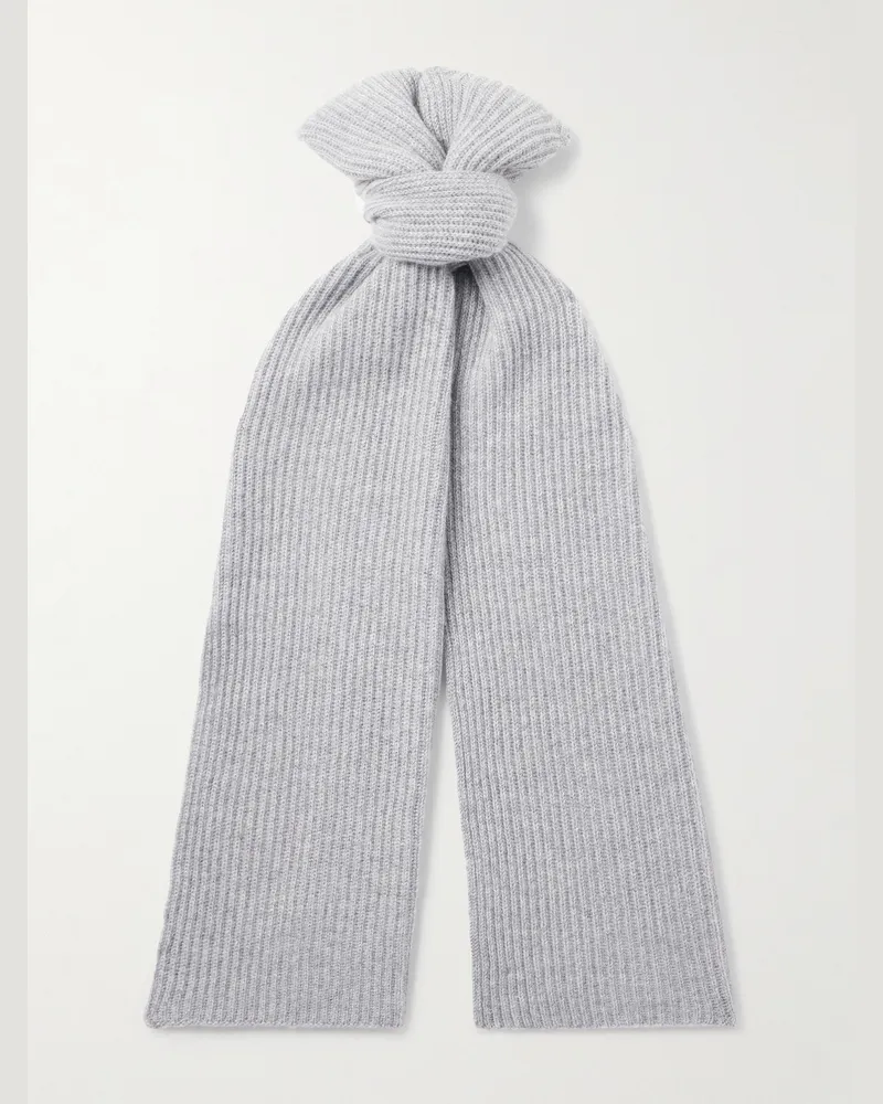 MR P. Ribbed Cashmere Scarf Gray