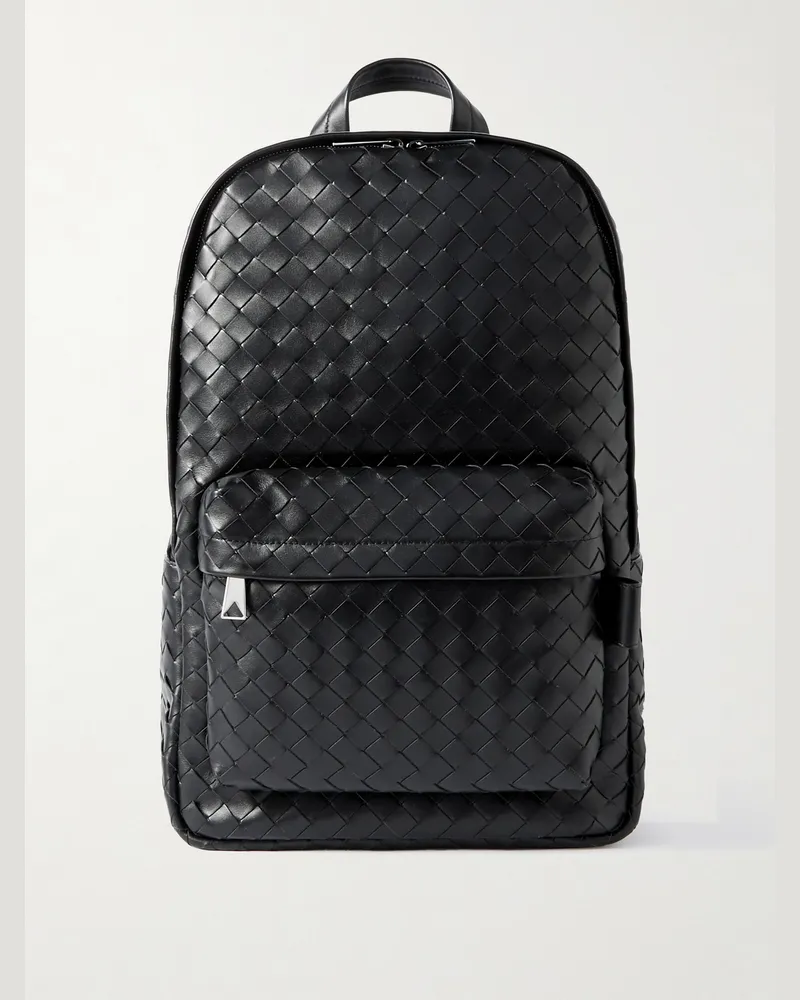 Bottega Veneta Avenue Rucksack aus Intrecciato-Leder Schwarz