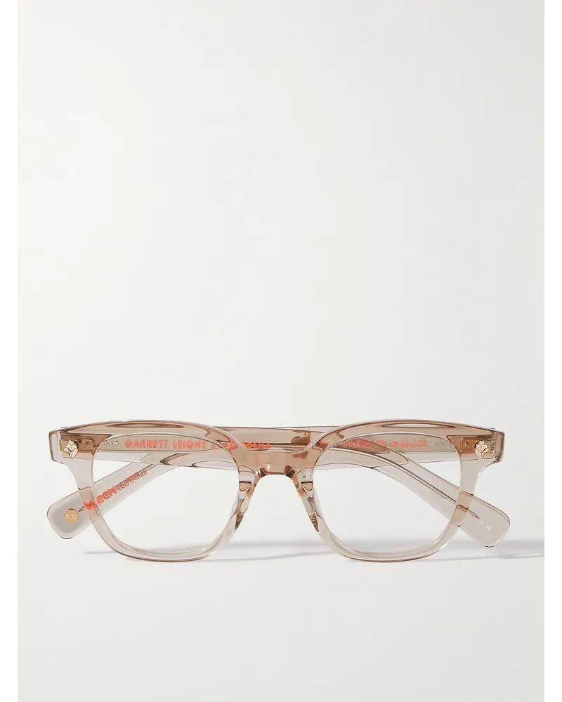 Garrett Leight Naples Brille mit eckigem Rahmen aus Azetat Braun