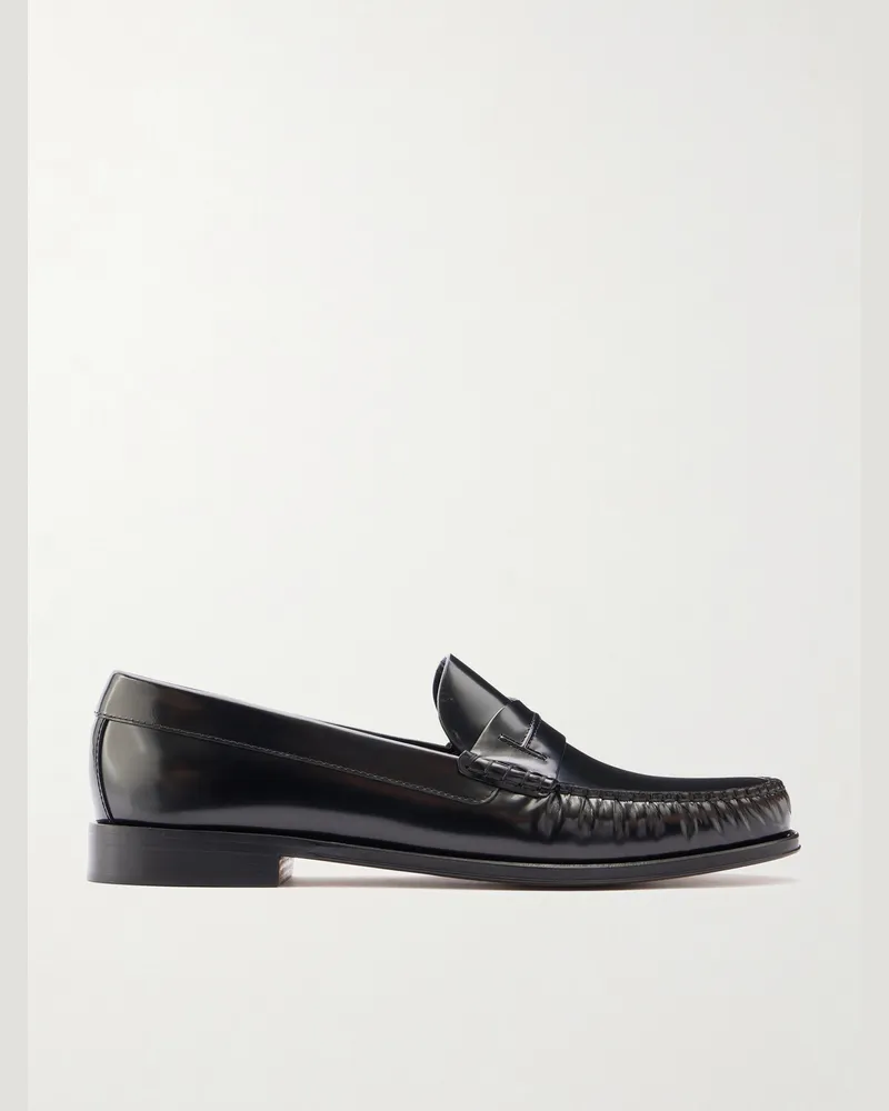 Tom Ford Polished-Leather Loafers Black