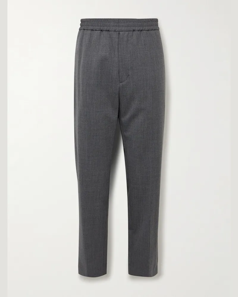 Nili Lotan Lawrence Tapered Woven Trousers Gray