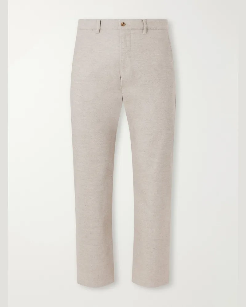 NN 07 Aden 1067 Straight-Leg Recycled Grain de Poudre Trousers Neutrals