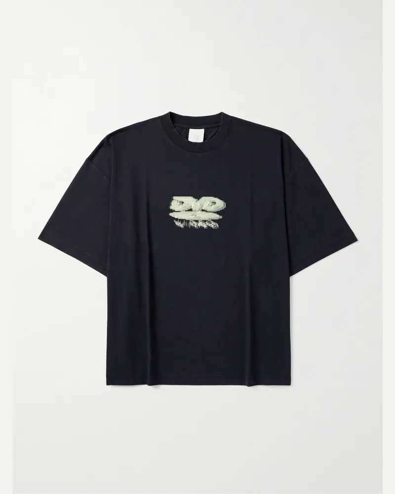 VETEMENTS Oversized-T-Shirt aus Baumwoll-Jersey mit Print Schwarz