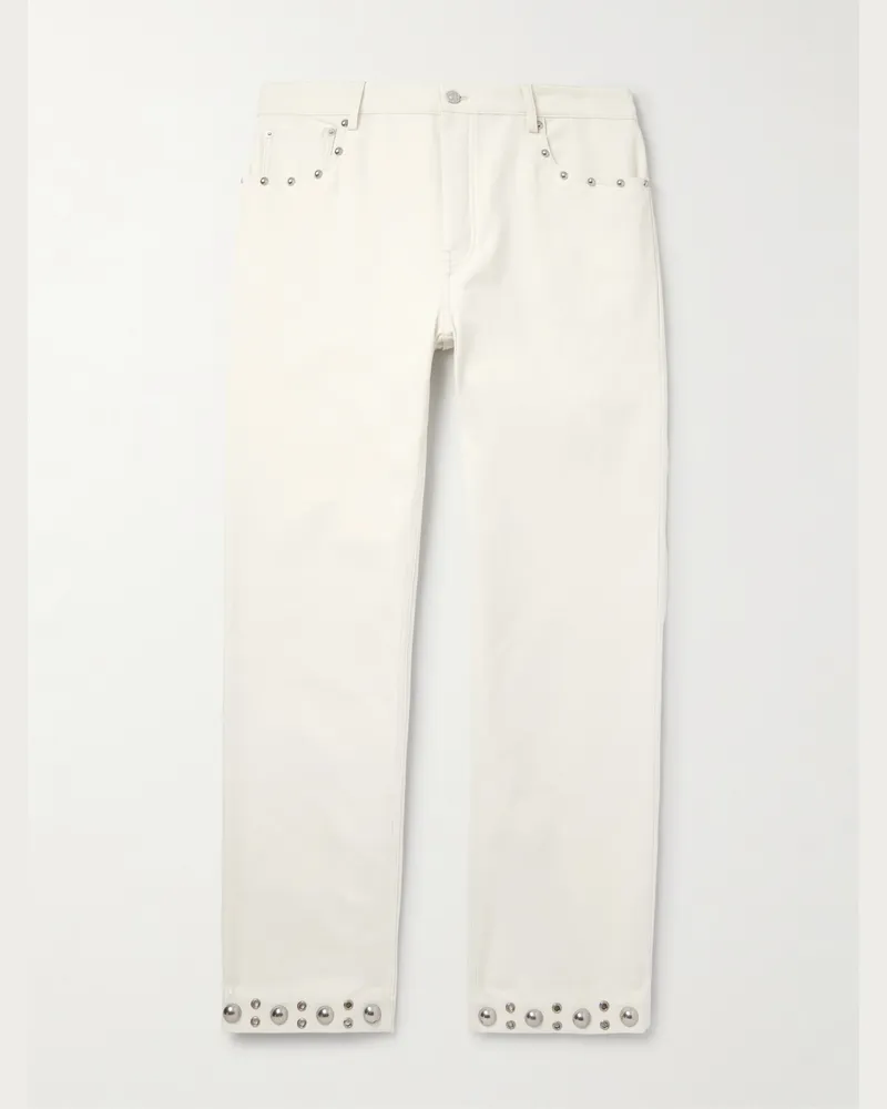 Valentino Garavani Gerade geschnittene Jeans mit Verzierung Weiß