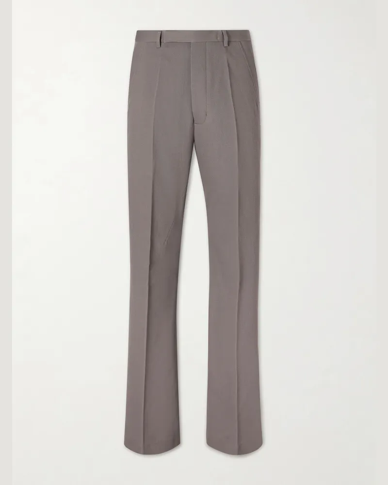 Rick Owens Straight-Leg Wool Trousers Gray