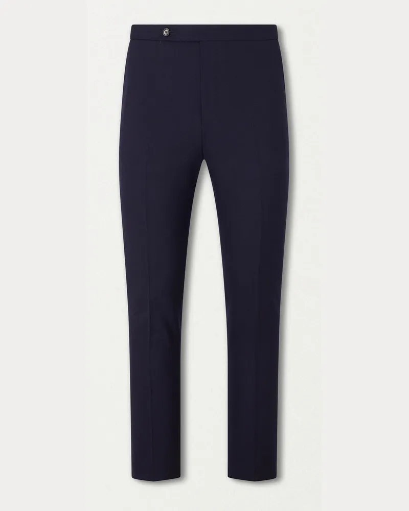 De Petrillo Tapered Virgin Wool Suit Trousers Blue