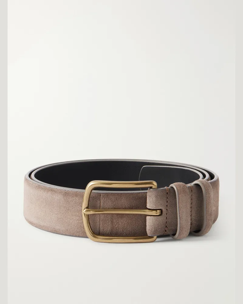 Officine Creative Italia 3.5cm Suede Belt Brown