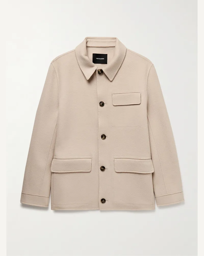 Yves Salomon Hemdjacke aus Filz aus einer Woll-Kaschmirmischung Neutral