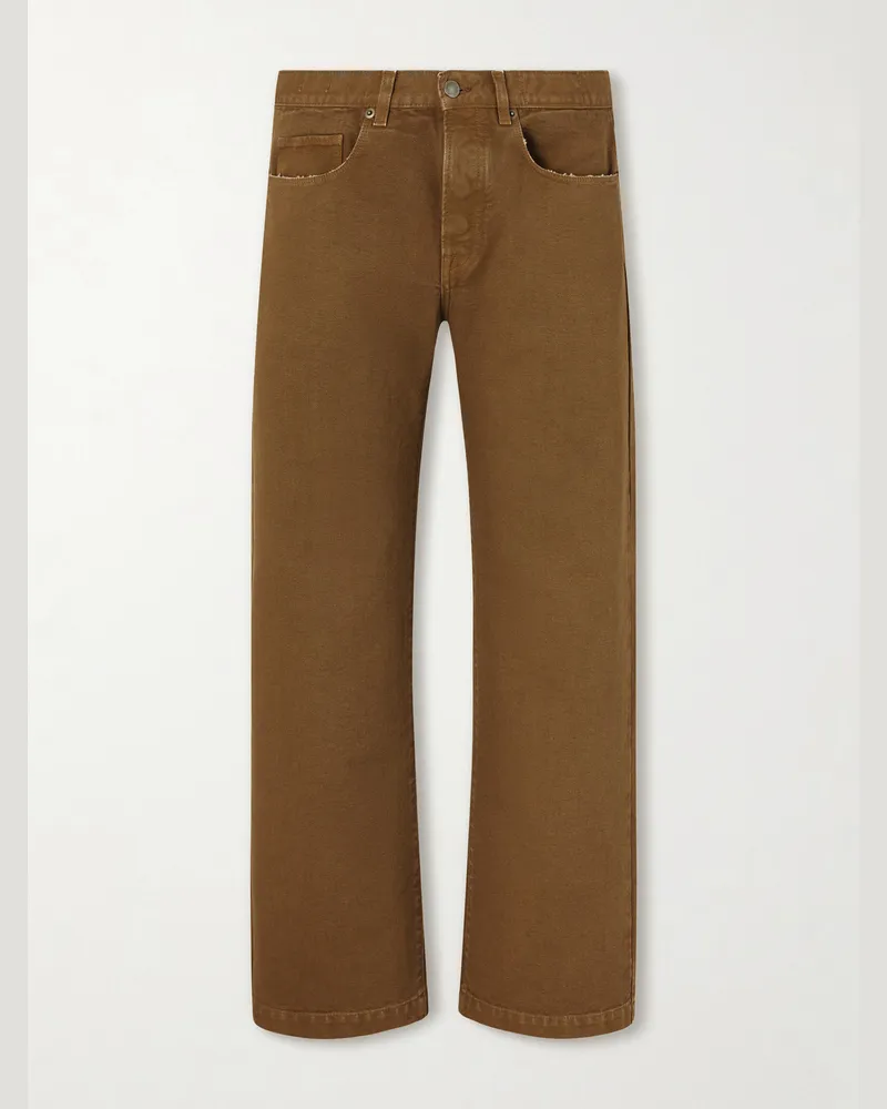 Massimo Alba Oceano Straight-Leg Cotton Trousers Brown