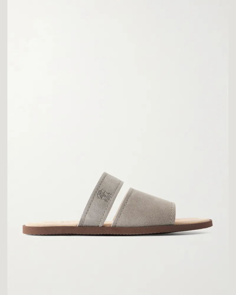 Brunello Cucinelli Suede Sandals Gray