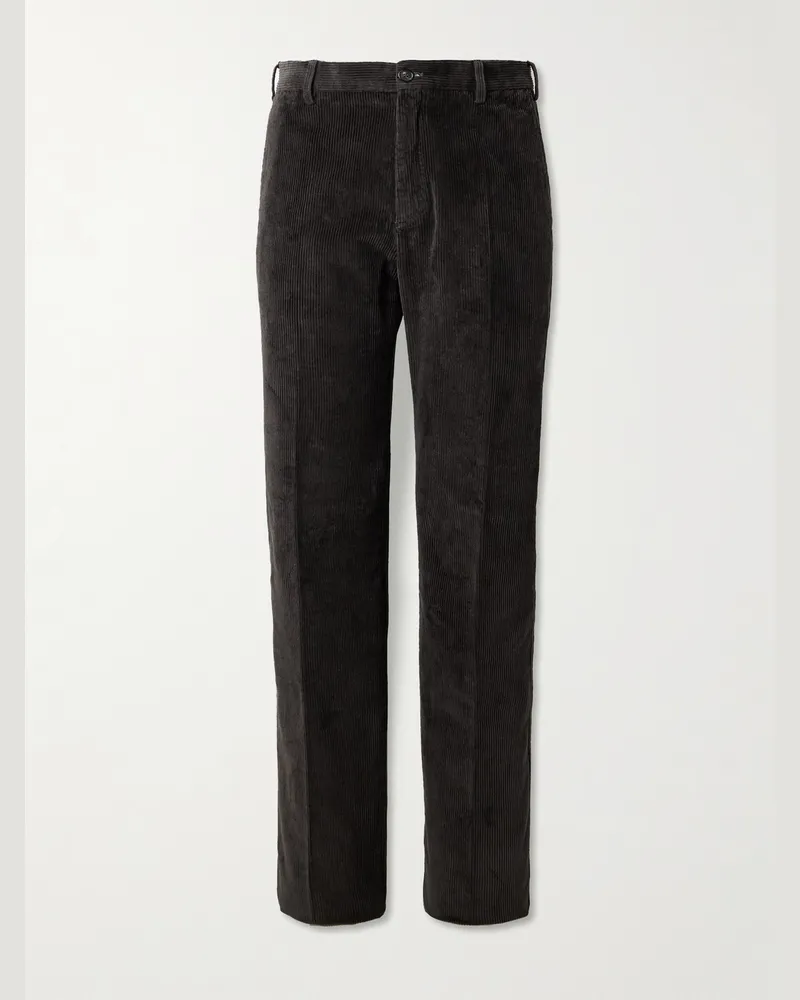Incotex Gerade geschnittene Hose aus Cord aus einer Baumwollmischung Braun
