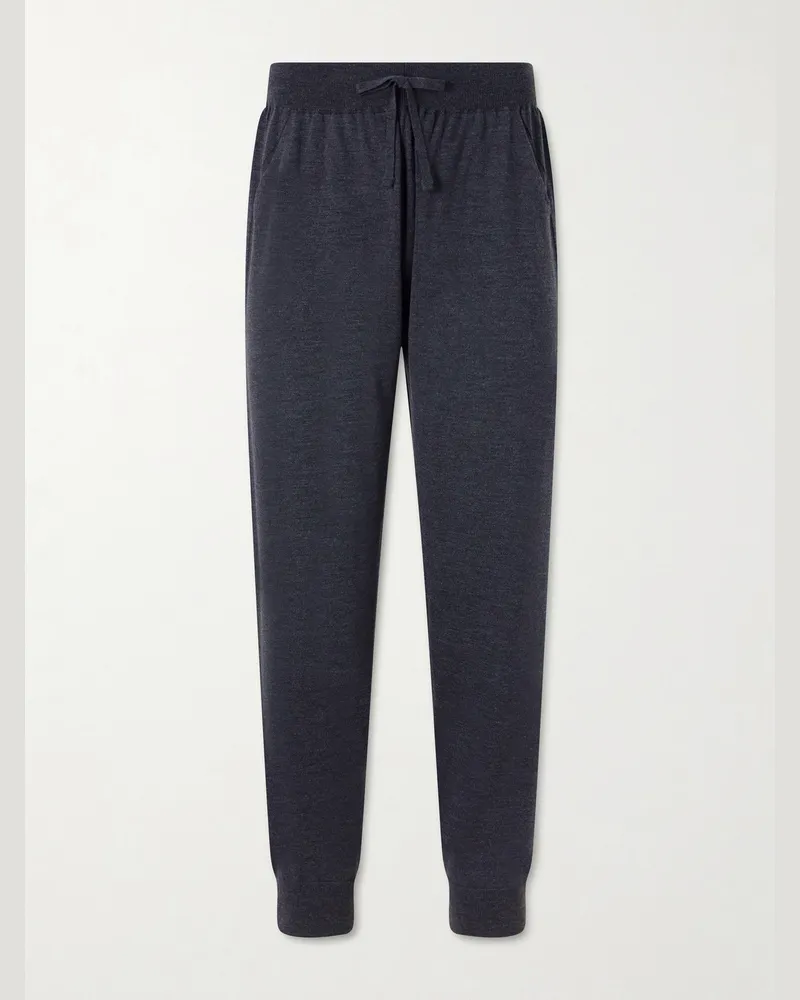 John Smedley Henning Tapered Merino Wool Sweatpants Gray