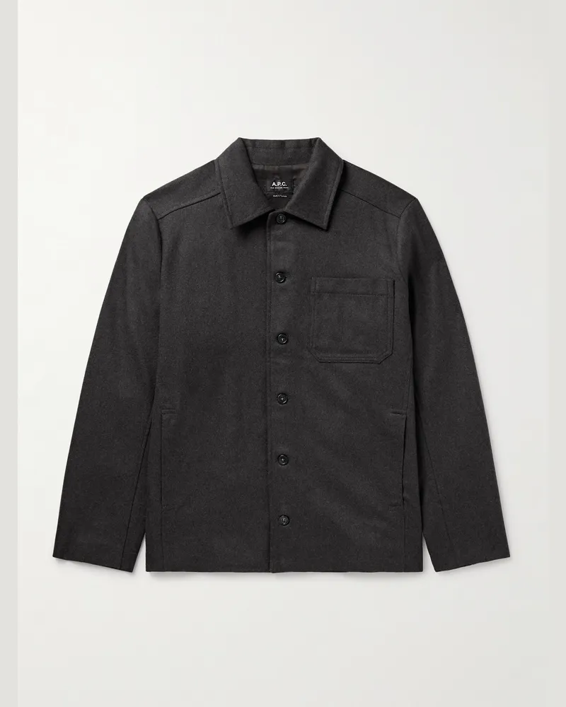 A.P.C. Jamie Hemdjacke aus einer recycelten Wollmischung Grau