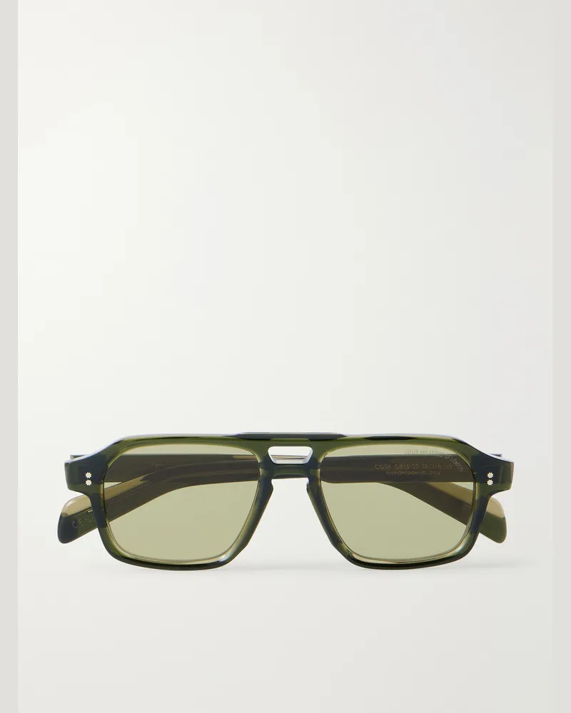 Cutler and Gross GR15 Aviator-Style Acetate Sunglasses Green