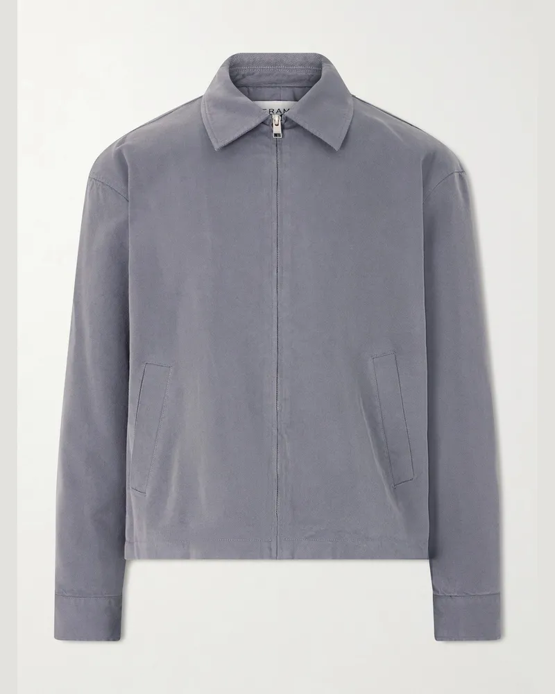 Frame Denim Cotton-Blend Trucker Jacket Gray