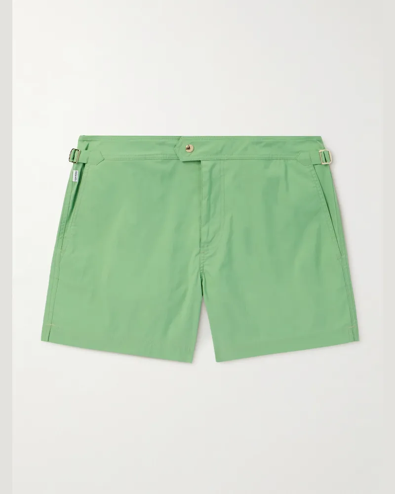 Tom Ford Schmal geschnittene kurze Badeshorts Grün
