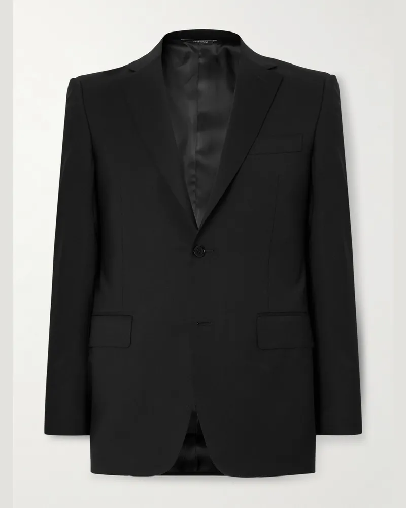 Canali Super 130s Wool Suit Jacket Black