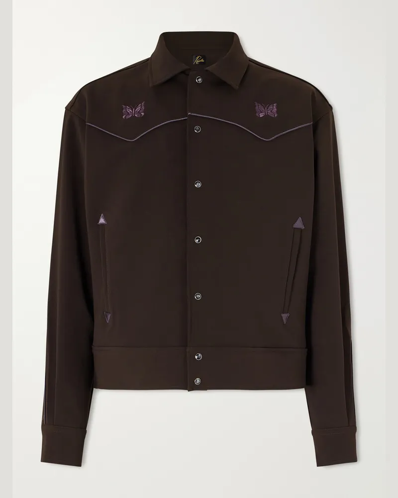 NEEDLES Piping Cowboy Jacke aus Webstoff mit Logostickerei Braun